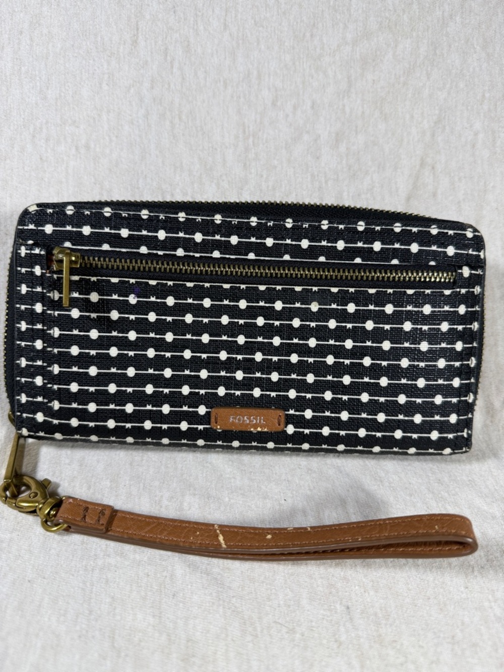 Fossil RFI Logan zip black Stripe Wallet